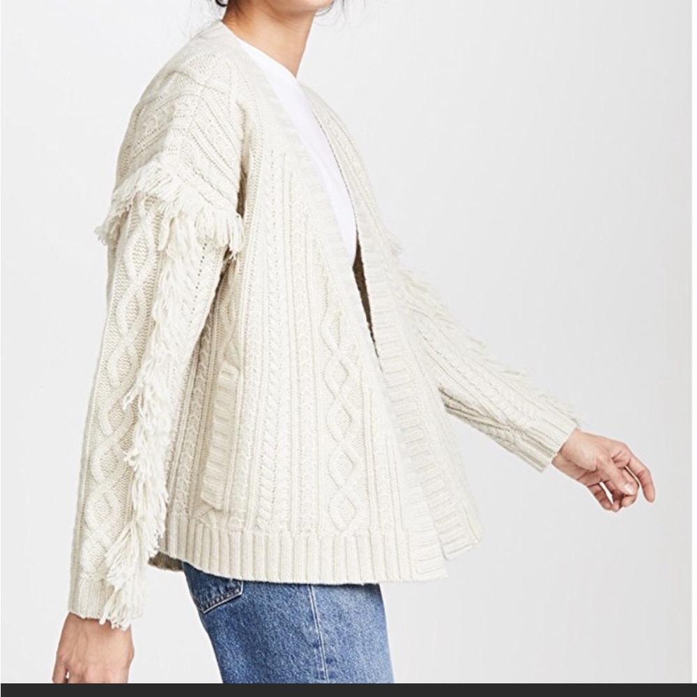 MADEWELL Fringe Cardigan Sweater, XS, 100% Merino Wool, great preowned condition